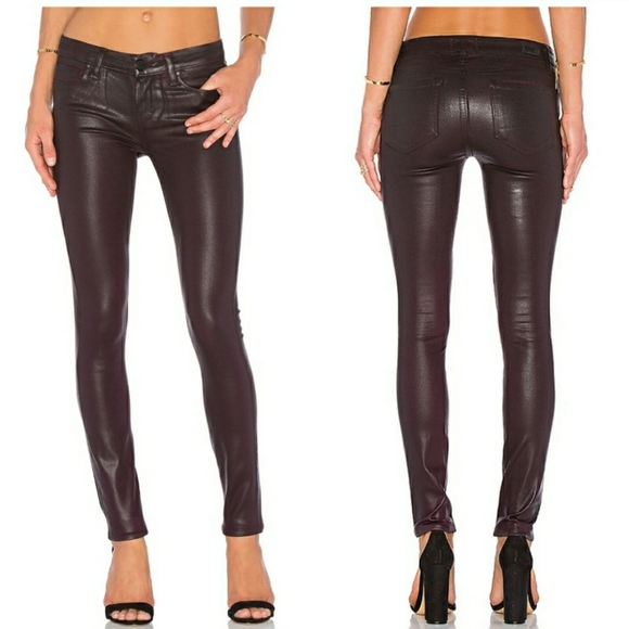 PAIGE Denim - Paige skinny wax coated wburgundy Morocco jeans 24